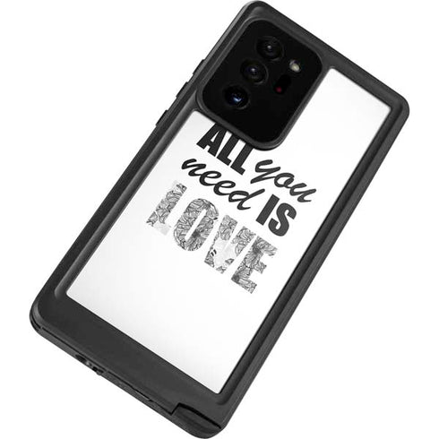 All You Need Is Love BW Galaxy Note20 Ultra 5G Waterproof Case